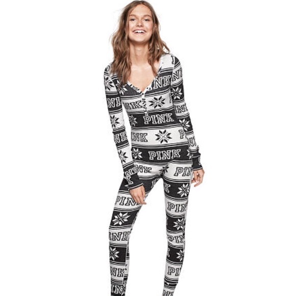 Pink Victorias Secret Holiday Onesie 
